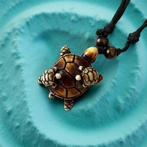 ⭐️ 5 for $25 Sea Turtle Necklace Nautical Style Imitation Yak Bone Wax Cord